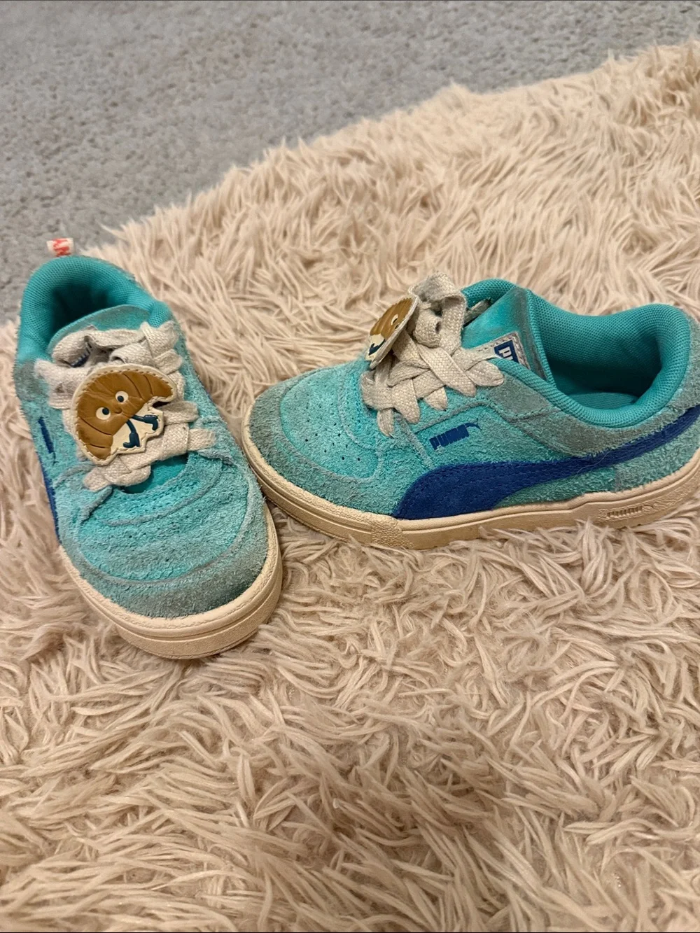 Puma Kids' Turquoise Sneakers with Croissant Charm